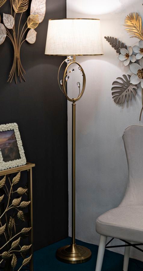 Candeeiro de Pé "Versailles" Dourado – Ø38x170 cm - A minha loja