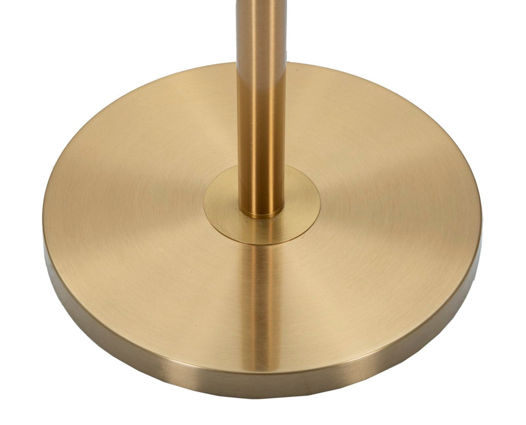 Candeeiro de Pé "Whity" — Ø 41x160 cm — Ferro Dourado e Abat - jour Branco com Borda Dourada - A minha loja