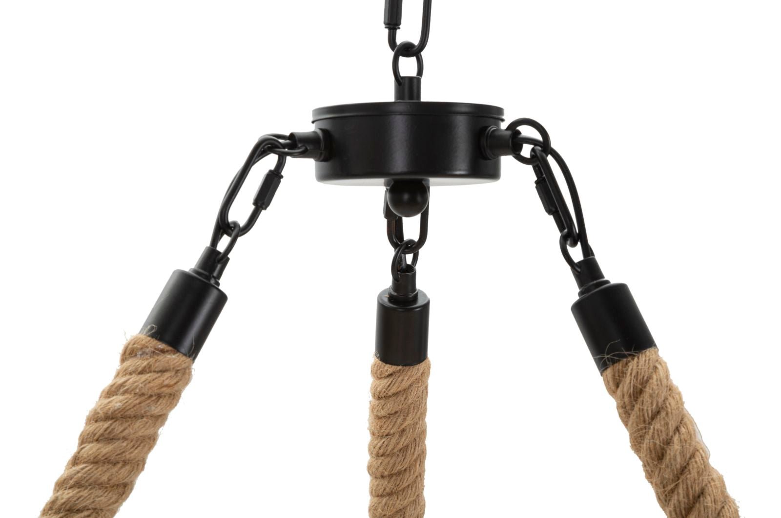 Candeeiro de Teto Boho Chic - Metal e Corda em Formato Redondo - 90 cm - 6 Pontos de Luz - A minha loja