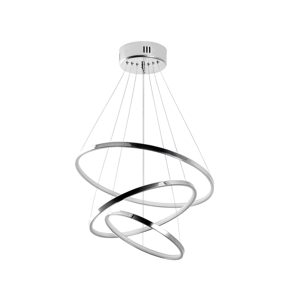 Candeeiro de Teto LED "Simit" Regulável – Cromado – 50x50x80 cm – Design Moderno - A minha loja
