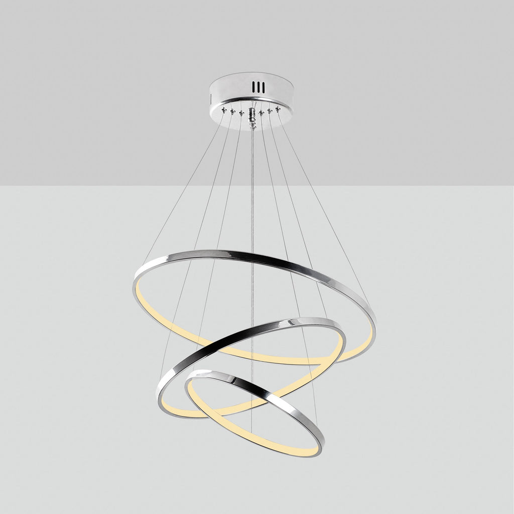 Candeeiro de Teto LED "Simit" Regulável – Cromado – 50x50x80 cm – Design Moderno - A minha loja