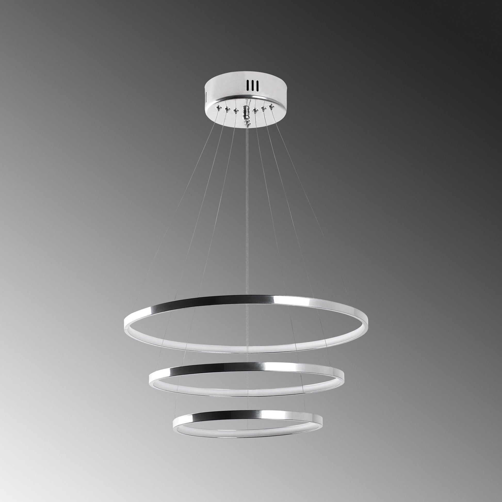Candeeiro de Teto LED "Simit" Regulável – Cromado – 50x50x80 cm – Design Moderno - A minha loja