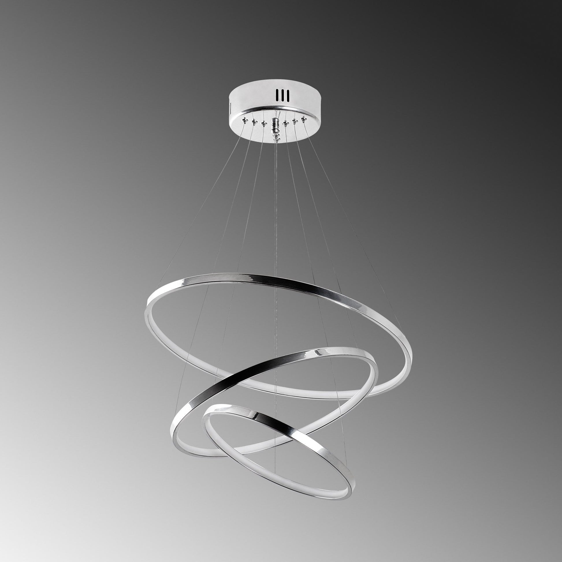 Candeeiro de Teto LED "Simit" Regulável – Cromado – 50x50x80 cm – Design Moderno - A minha loja