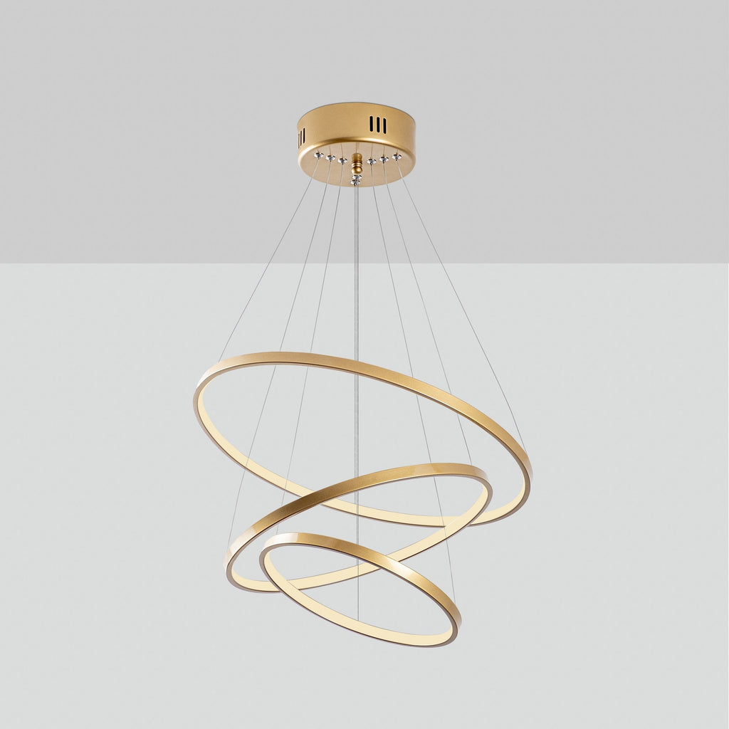 Candeeiro de Teto LED "Simit" Regulável – Dourado – 50x50x80 cm – Design Moderno - A minha loja