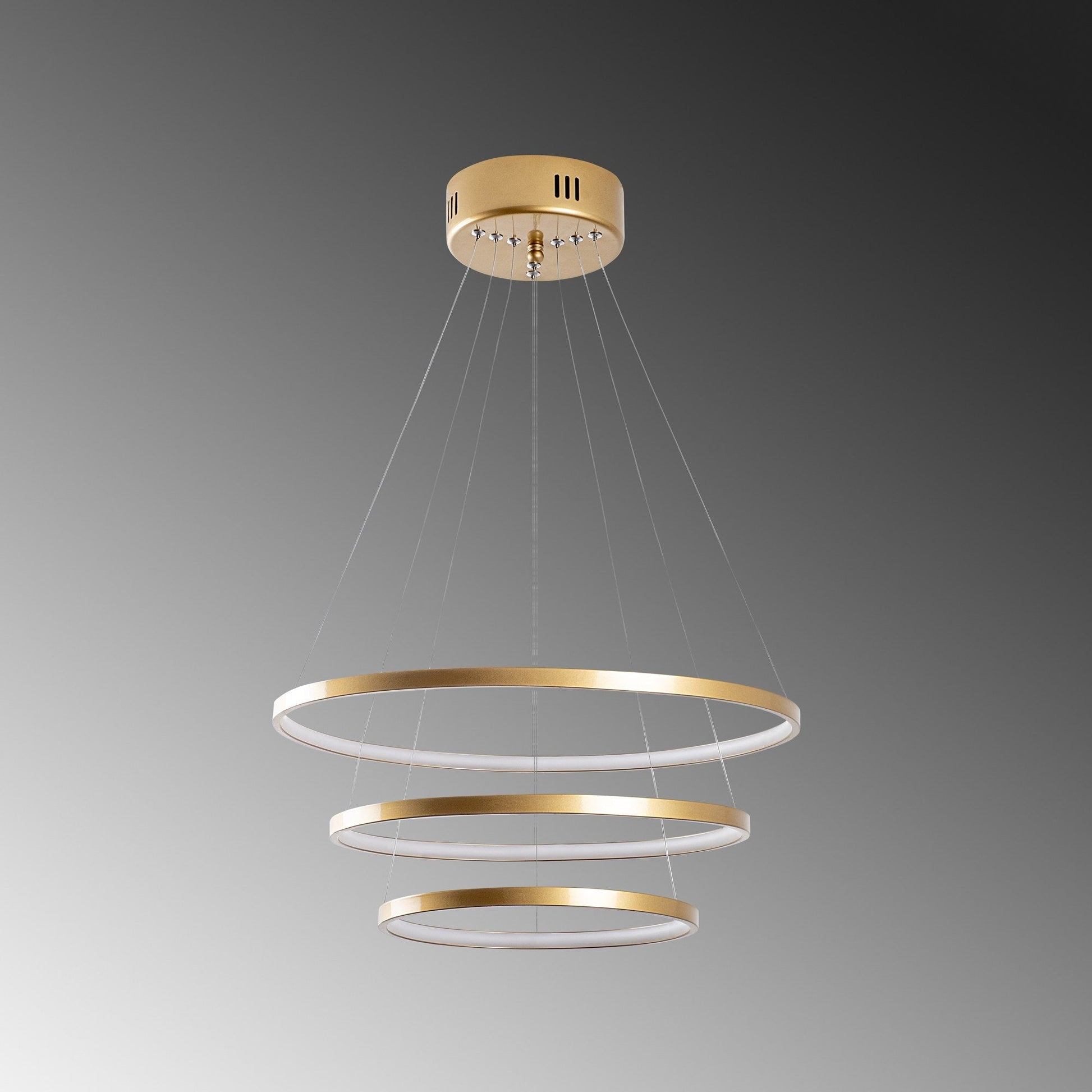 Candeeiro de Teto LED "Simit" Regulável – Dourado – 50x50x80 cm – Design Moderno - A minha loja