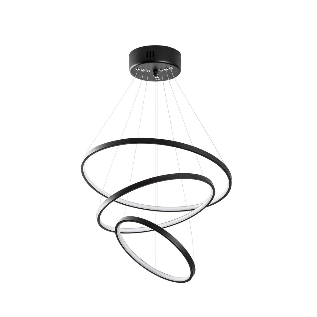 Candeeiro de Teto LED "Simit" Regulável – Preto – 50x50x80 cm – Design Moderno - A minha loja