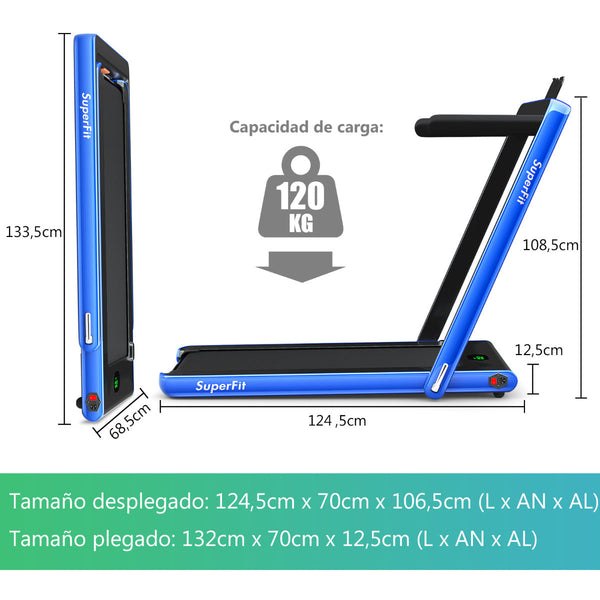 Passadeira Eléctrica Dobrável 2 em 1 Coimbra com Bluetooth e APP – 124,5x68,5x108,5 cm – Azul – Motor 2,25 HP para Casa ou Escritório