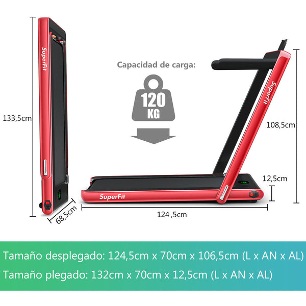 Passadeira Eléctrica Dobrável 2 em 1 Braga com Bluetooth e APP – 124,5x68,5x108,5 cm – Vermelha – Motor 2,25 HP para Casa ou Escritório