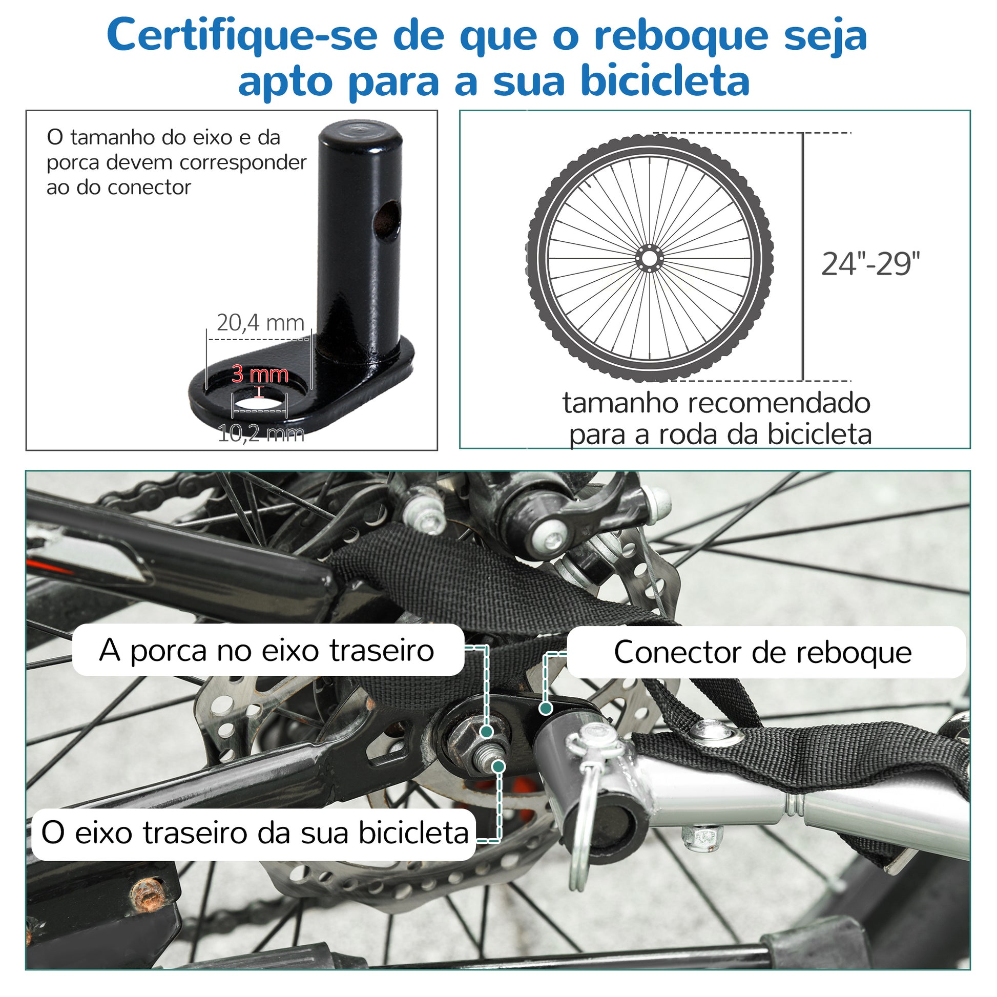 Reboque de Bicicleta para Crianças com 2 lugares e Roda 360º com Acoplamento Universal - Cinzento e Azul