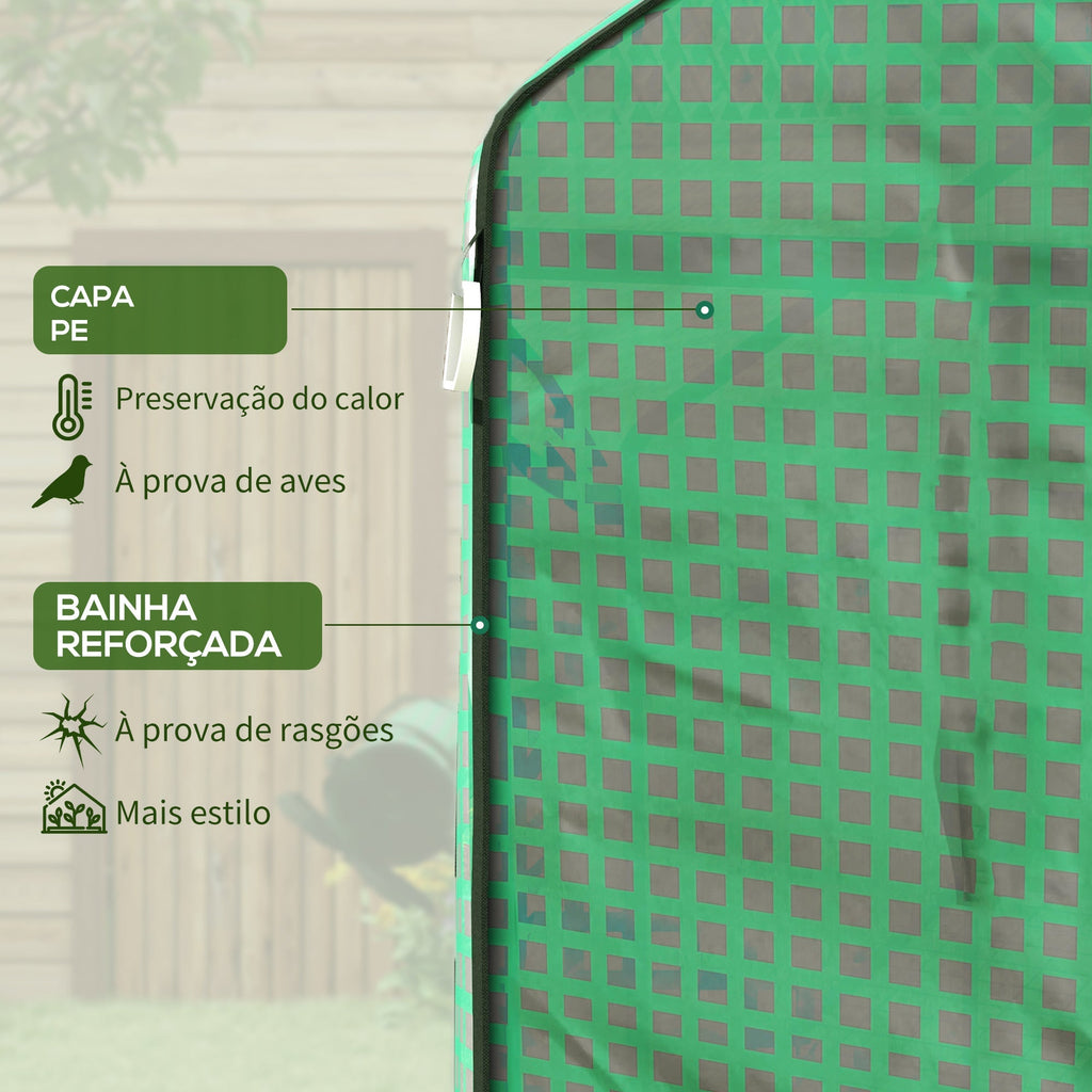 Cobertura de Substituição para Estufa – PE Reforçado – 140x73x190 cm – Verde - A minha loja