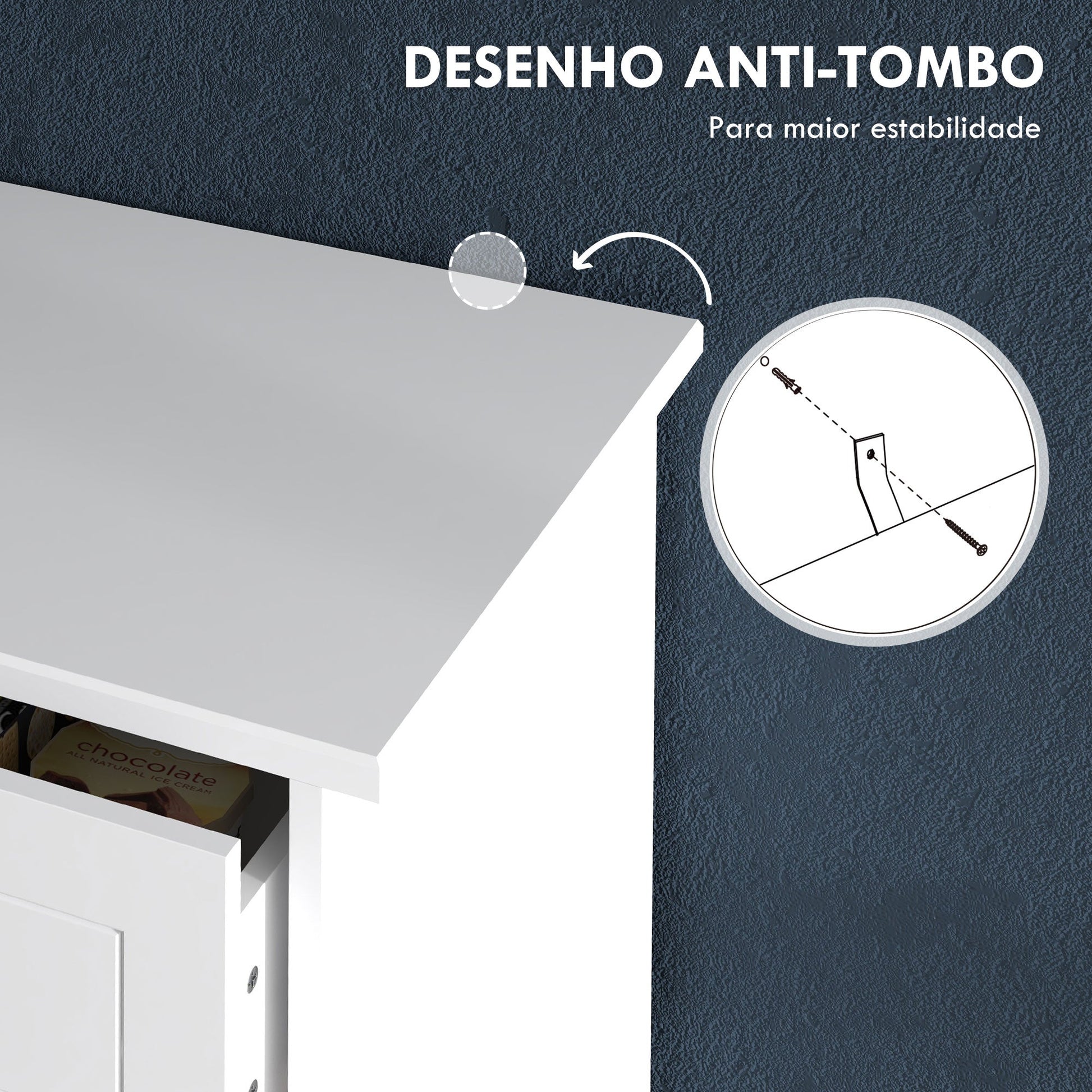 Cómoda de Dormitório Cómoda Branca com 5 Gavetas e Puxadores Cómoda Alta para Sala de Estar Estúdio Estilo Moderno 74x40x91 cm Branco - A minha loja