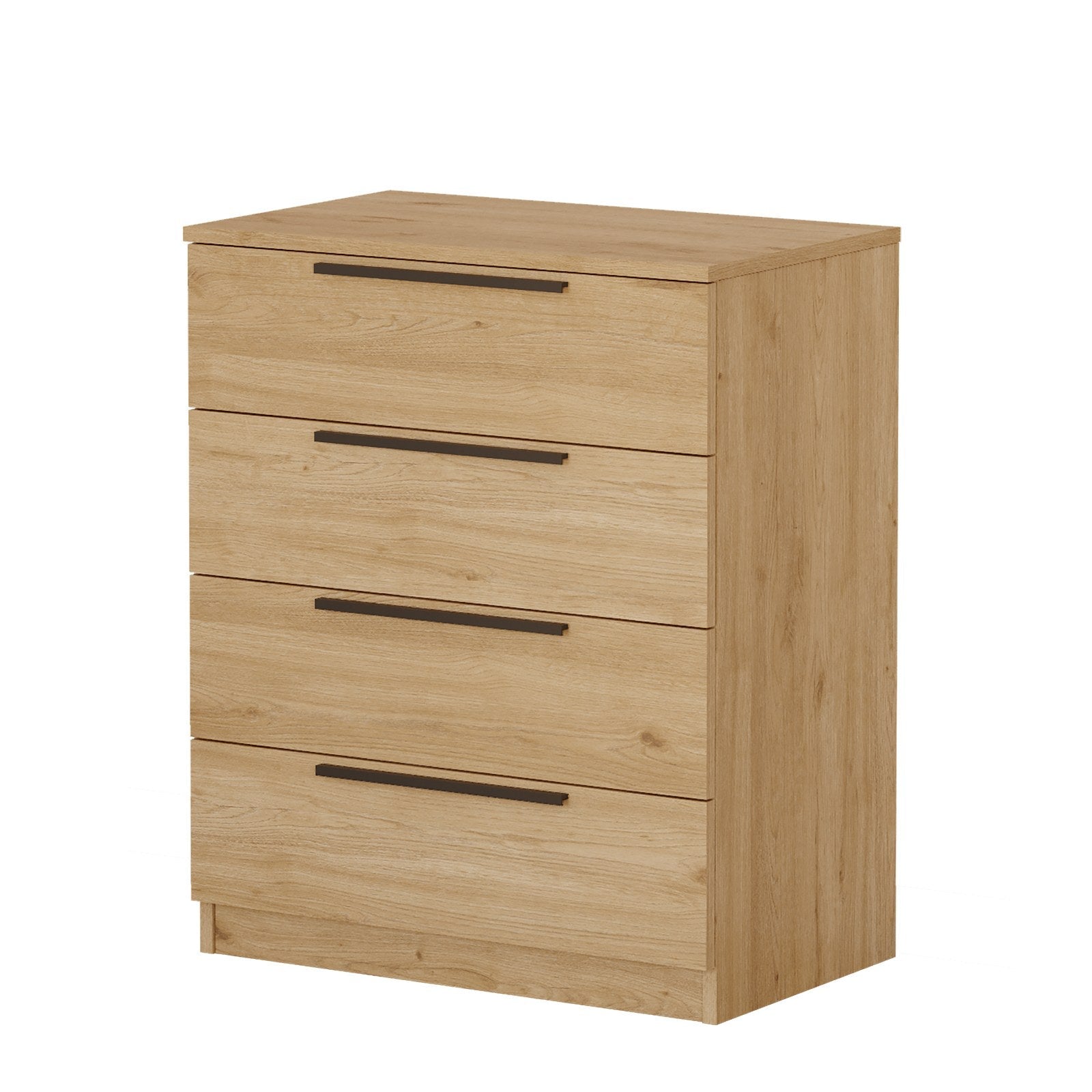 Cómoda Lorel de 4 Gavetas — 71,7x87,6x41,9 cm, Nogueira, Design Elegante - A minha loja