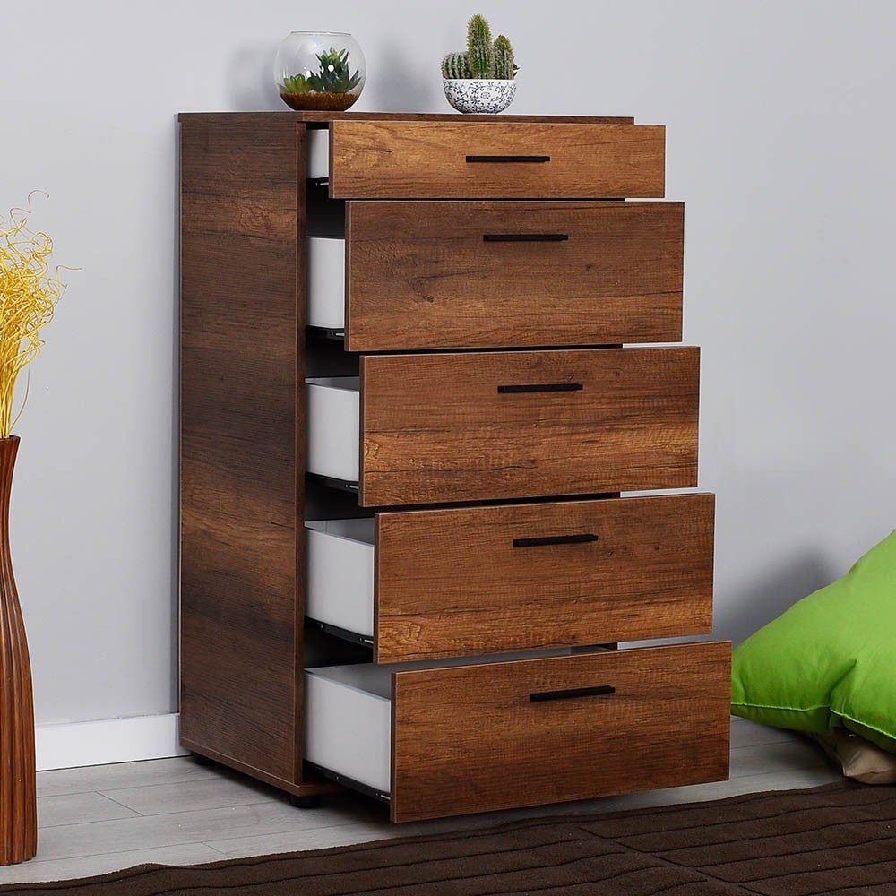 Cómoda "Lyra" - Nogueira - 60x108x44cm - Design Moderno - A minha loja