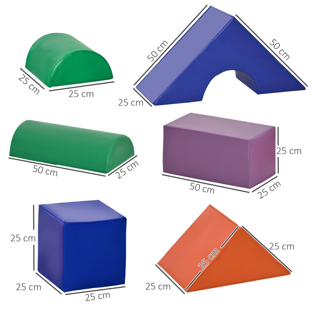 Conjunto de 11 Blocos de Espuma para Crianças Blocos de Contrução Brinquedo de Aprendizagem para Crianças 1 - 3 Anos 50x50x25 cm Multicor - A minha loja