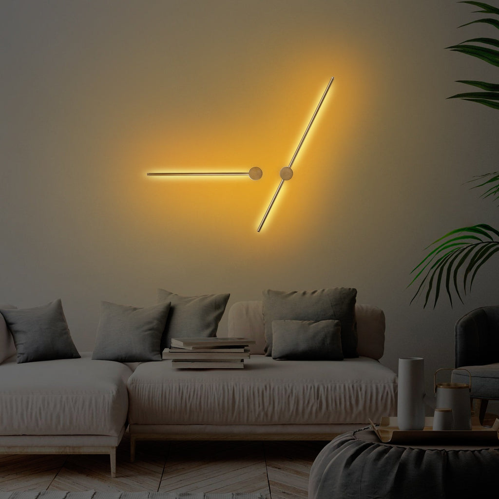 Conjunto de 2 Candeeiros de Parede "Sword" – Cinzento – Design ModernO - A minha loja