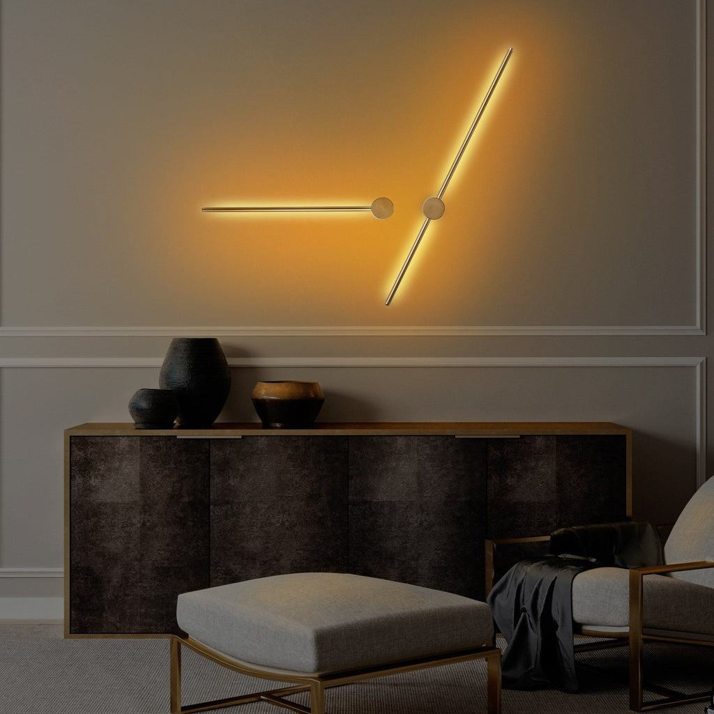 Conjunto de 2 Candeeiros de Parede "Sword" – Cinzento – Design ModernO - A minha loja