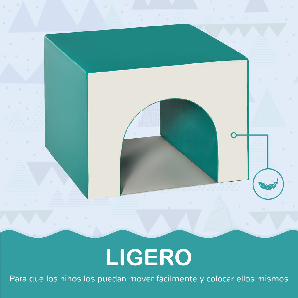 Conjunto de 4 Blocos de Espuma para Crianças de 1 - 3 Anos Figuras de Construção Brinquedo de Aprendizagem Infantil Estofado em PU 150x50x39cm Multicor - A minha loja