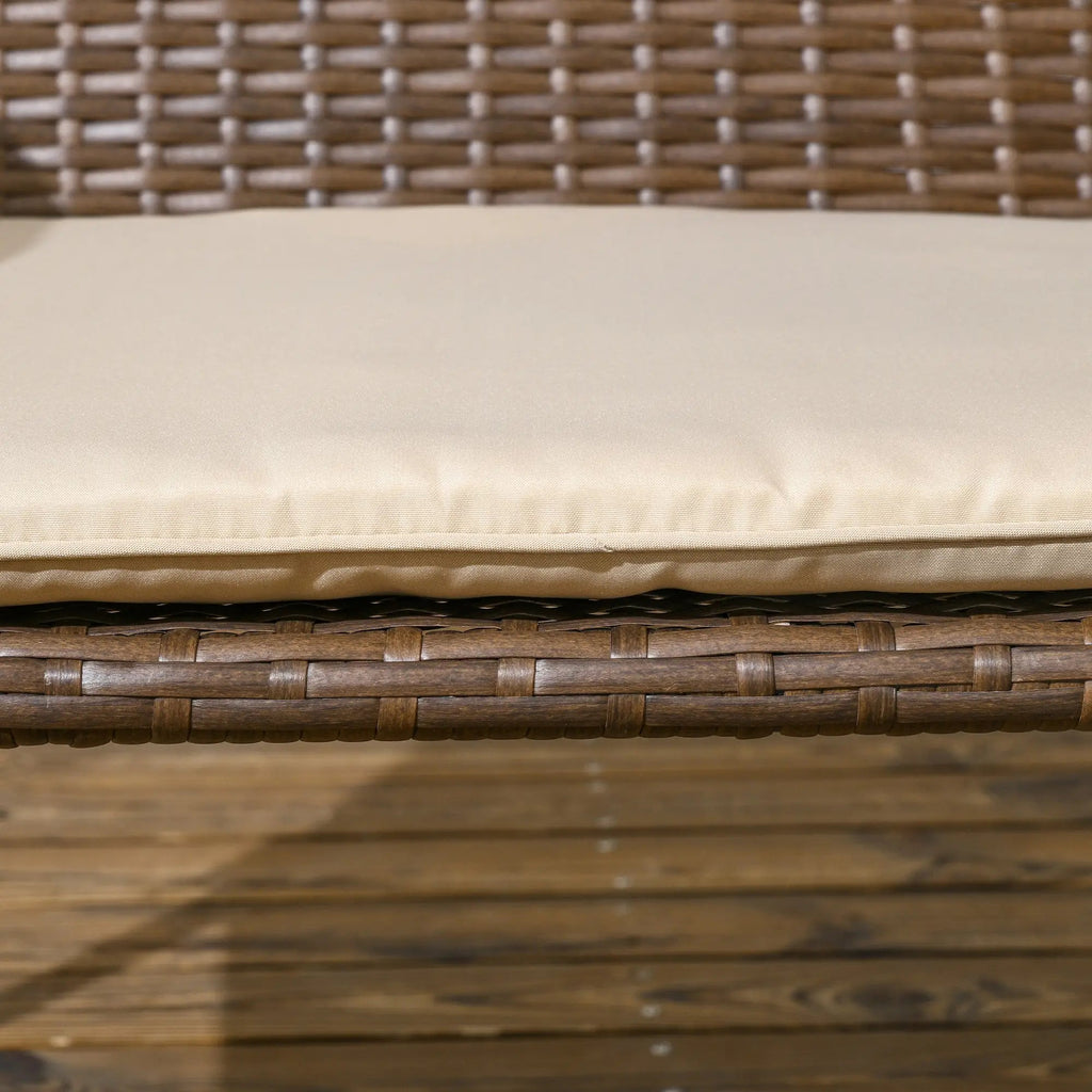 Conjunto de Jardim “Bari” 4 Peças em Vime Sintético – Sofá, Poltronas e Mesa com Tampo de Vidro Temperado – Multicolor – 111x69x77 cm - A minha loja
