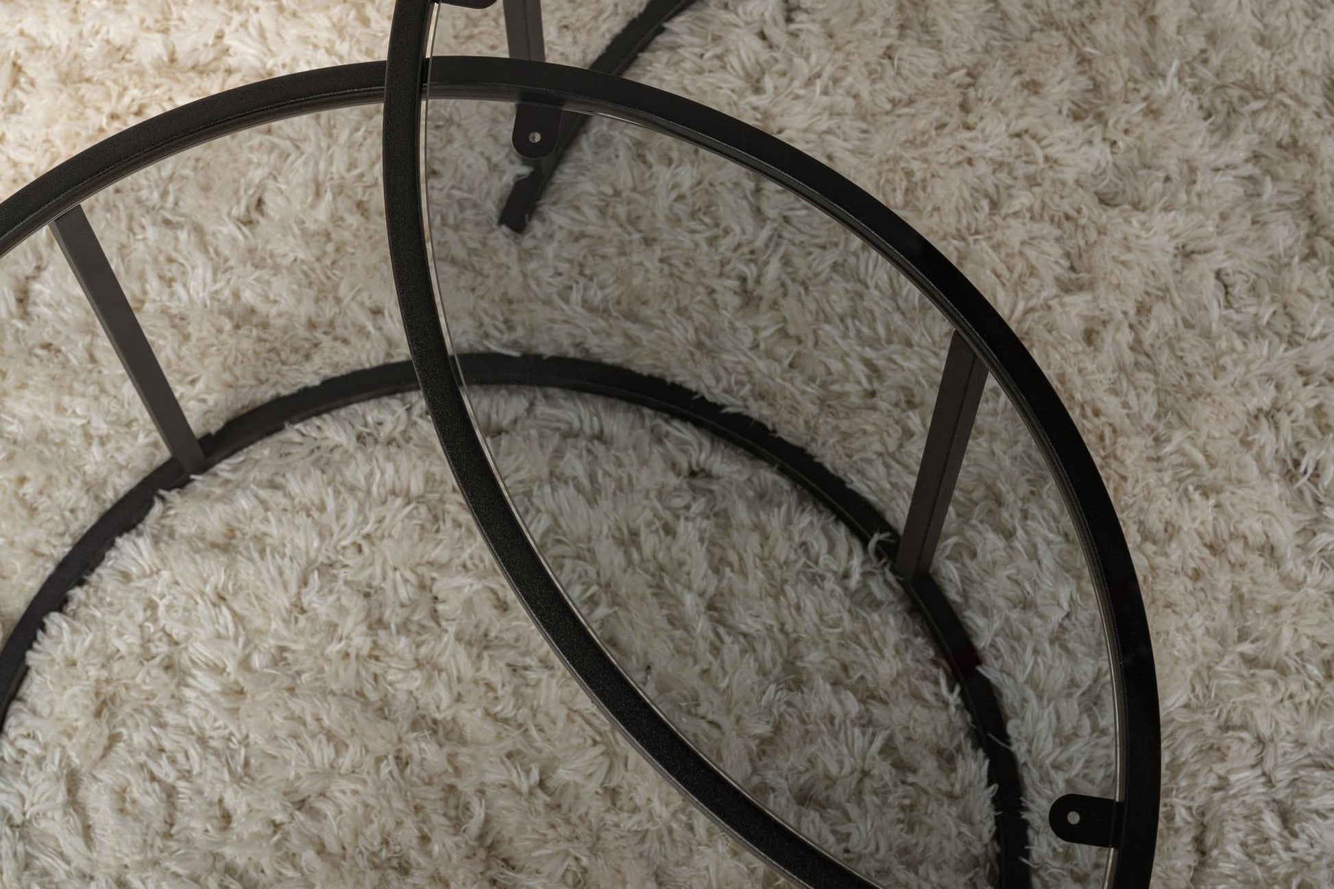 Conjunto de Mesa de Centro "Tavolino Vetro Nero" - Preto Cinzento - Design Moderno - A minha loja
