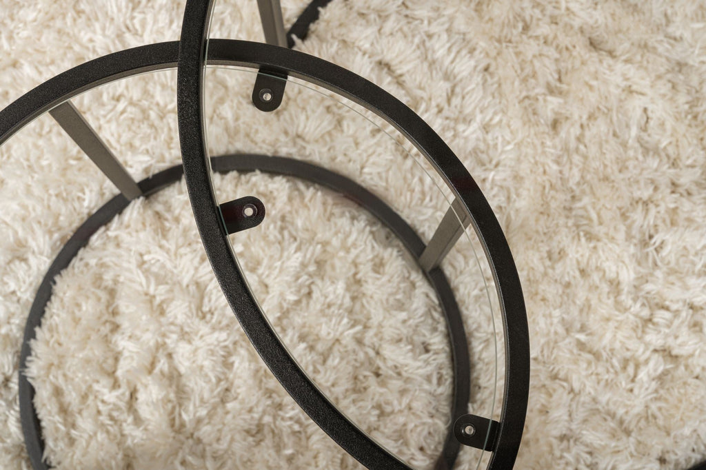 Conjunto de Mesa de Centro "Tavolino Vetro Nero" - Preto - Design Moderno - A minha loja