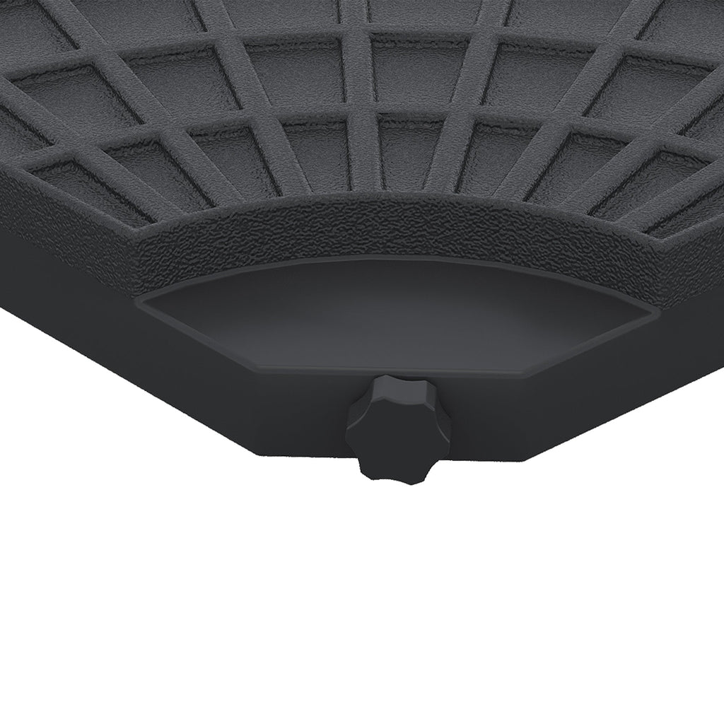  - Cor: Preto; - Material: HDPE; - Medidas: 48x48x8 cm (CxLxA); - Capacidade cada peça: 13 kg de água, 15 kg de areia e 17,5 kg ambos; - Referência: 84D - 061 - A minha loja