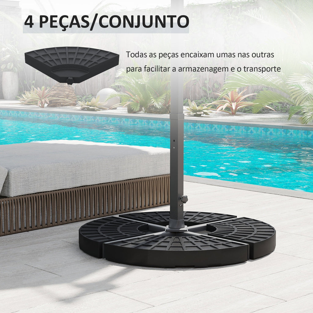  - Cor: Preto; - Material: HDPE; - Medidas: 48x48x8 cm (CxLxA); - Capacidade cada peça: 13 kg de água, 15 kg de areia e 17,5 kg ambos; - Referência: 84D - 061 - A minha loja