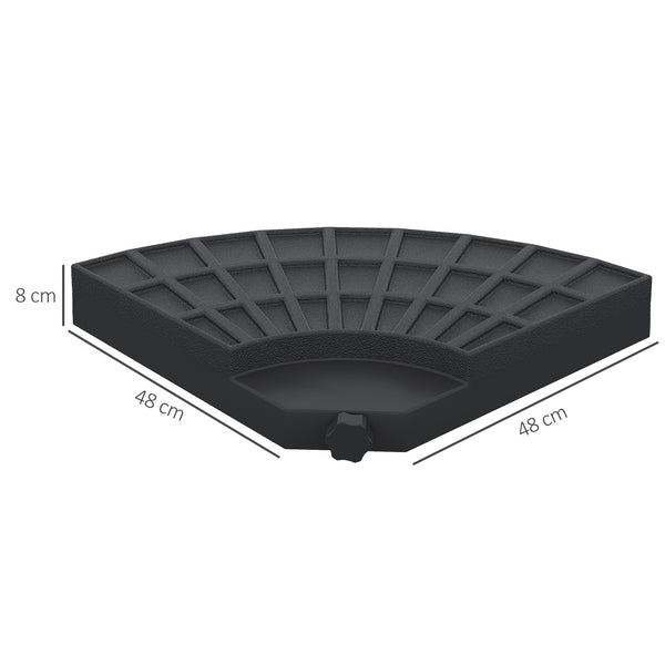 - Cor: Preto; - Material: HDPE; - Medidas: 48x48x8 cm (CxLxA); - Capacidade cada peça: 13 kg de água, 15 kg de areia e 17,5 kg ambos; - Referência: 84D-061
