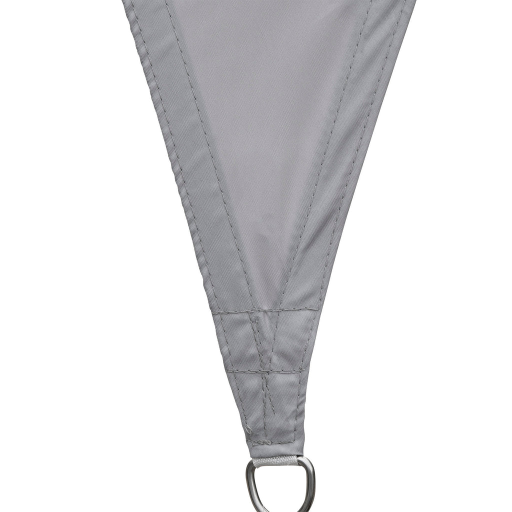 Vela de Sombra Triangular 3x3x3 m Toldo Vela de Poliéster com Proteção UV Aneis em Forma de D e Cordas para Jardim Pátio Piscina Cinza