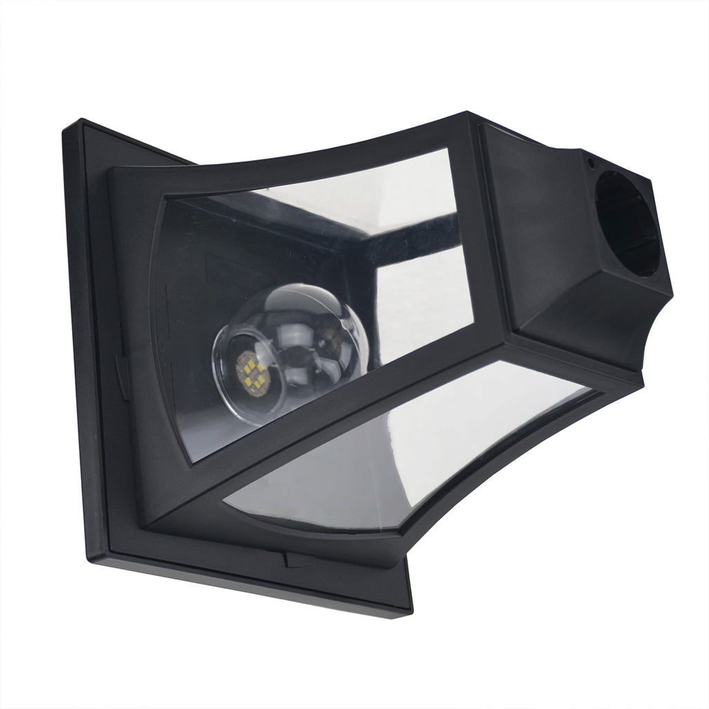 Candeeiro Solar Triplo de Jardim – 51,5x47x182,5 cm – Preto – 3 Luzes LED com Sensor Automático – IP44