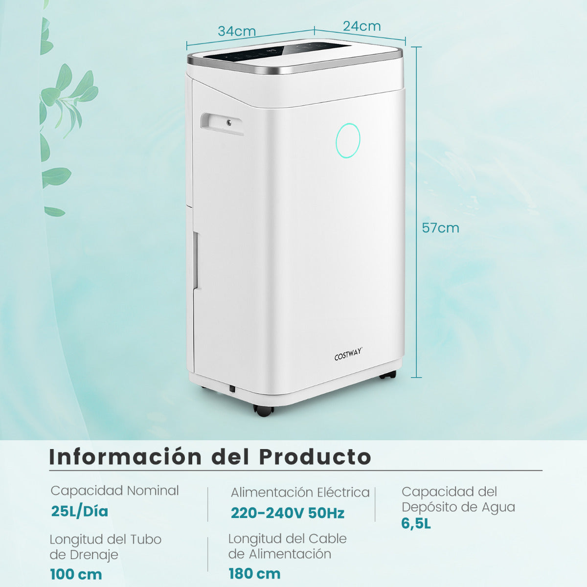 Desumidificador Portátil "Vanaheim" 25L/Dia para Ambientes até 30m²