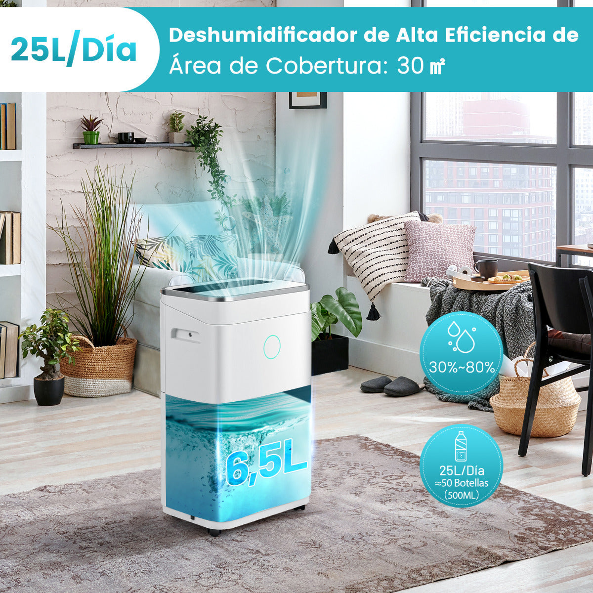 Desumidificador Portátil "Vanaheim" 25L/Dia para Ambientes até 30m²