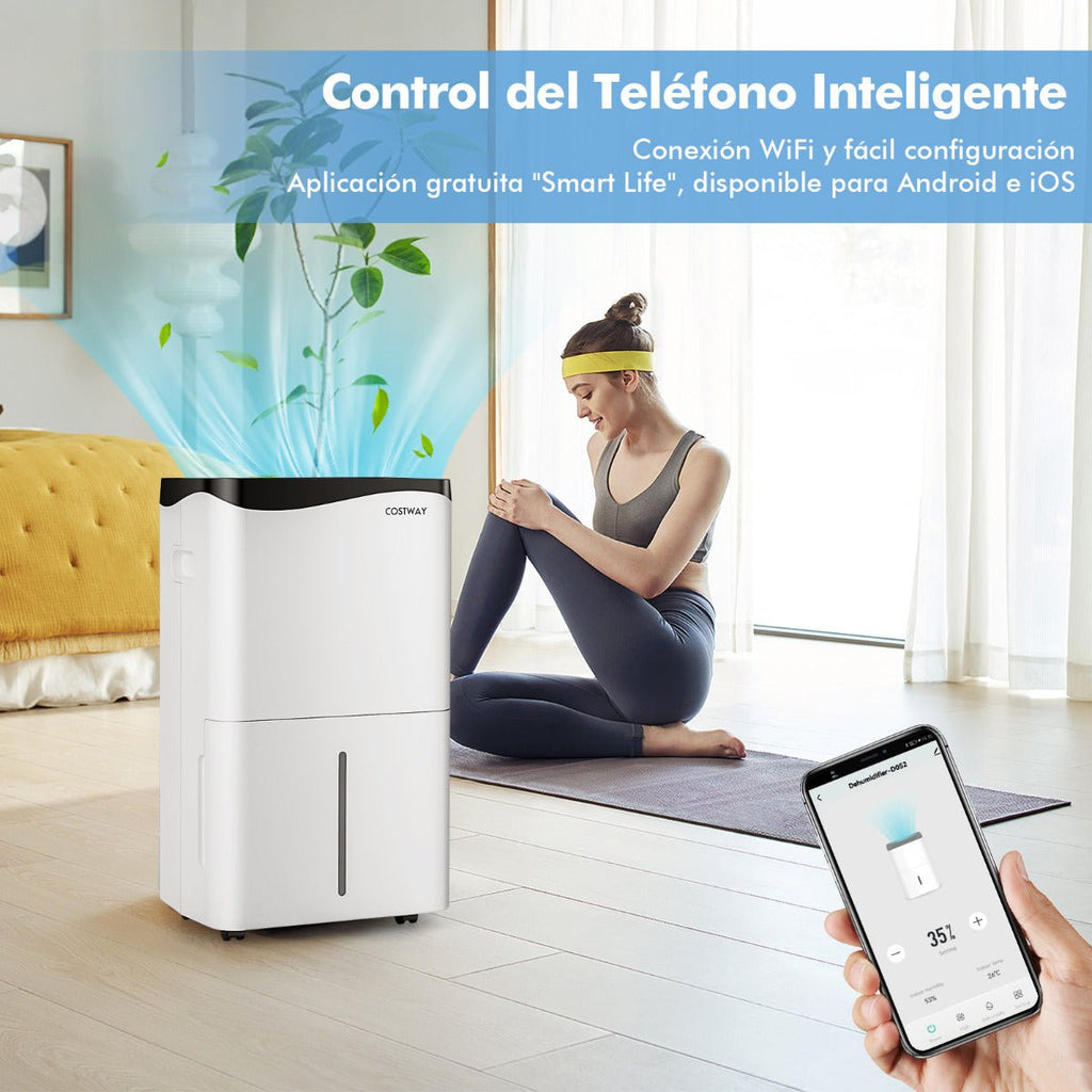 Desumidificador "Mimir" 50L/Dia - Branco, LED, WiFi, 5L, Silencioso - A minha loja