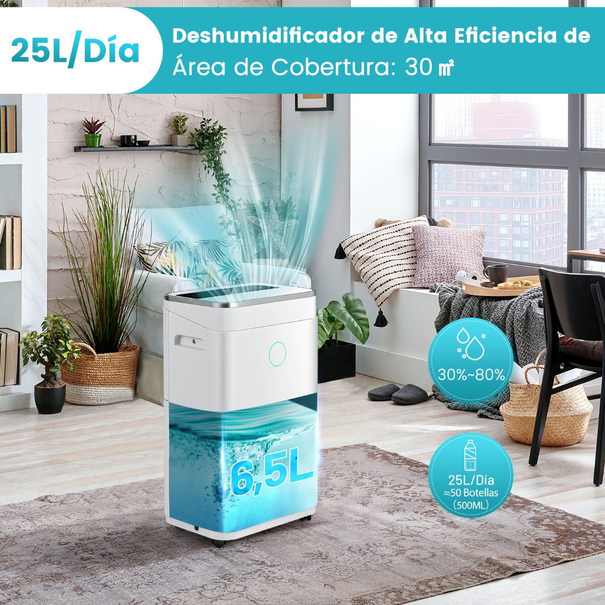 Desumidificador Portátil "Vanaheim" 25L/Dia para Ambientes até 30m² - A minha loja