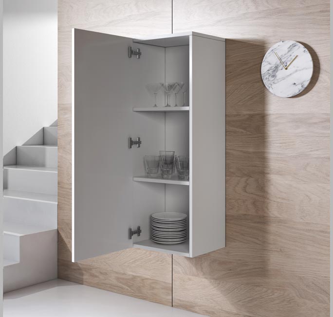 Conjunto de Móveis de Sala Requião – 1,6 m – Modular em Branco com Móvel TV, Armário e Estantes – Design Moderno