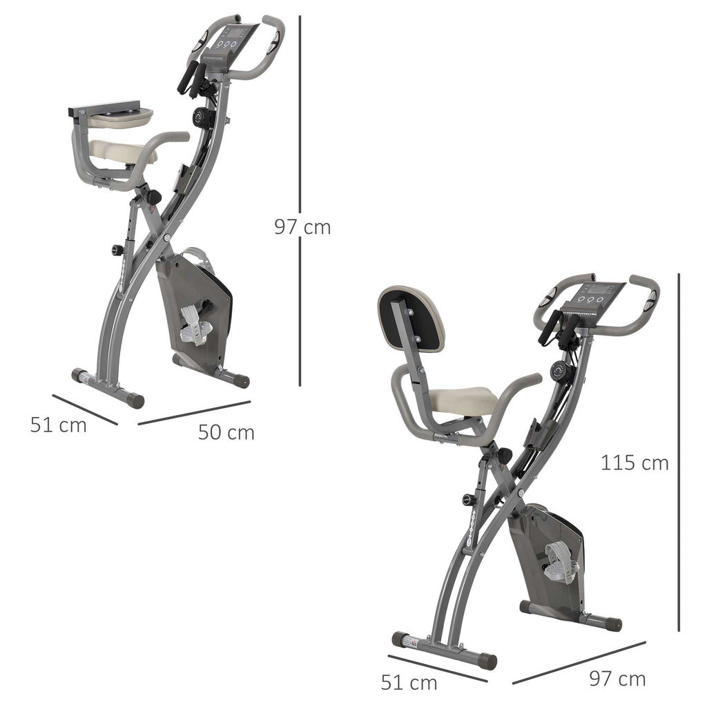 Bicicleta Estática Dobrável com Altura e Resistência Ajustável e Tela LCD- HomeGym - Leva-Me Contigo - Móveis & Decoração