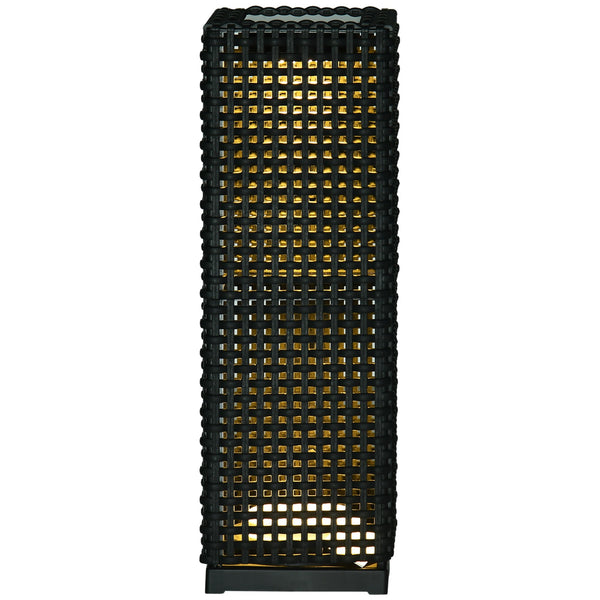 Candeeiro Solar de Jardim – 15,5x15,5x47 cm – Preto – Luz LED Quente com Ligar/Desligar Automático – IP44