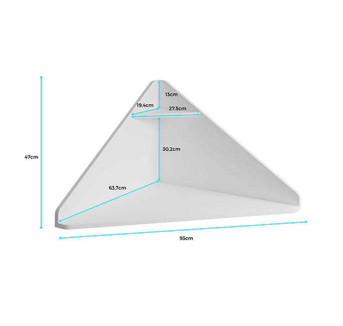 Secretária de Parede Cascais – 93x63,7x45 cm – Branco Mate – Design Suspenso e Minimalista