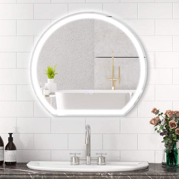 Espelho LED de Parede com Antivapor – Modelo Lucea | 60x54 cm – Luz Regulável, Interruptor Tátil, Memória e Estrutura em Alumínio