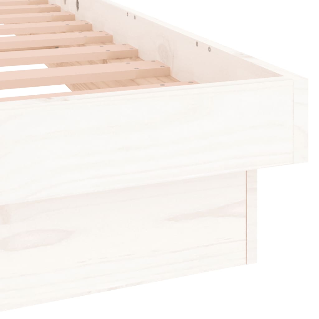 Estrutura cama c/ LED pequena casal 120x190 cm pinho branco - A minha loja