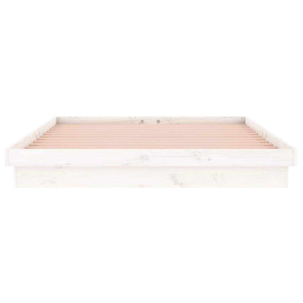 Estrutura cama c/ LED pequena casal 120x190 cm pinho branco - A minha loja