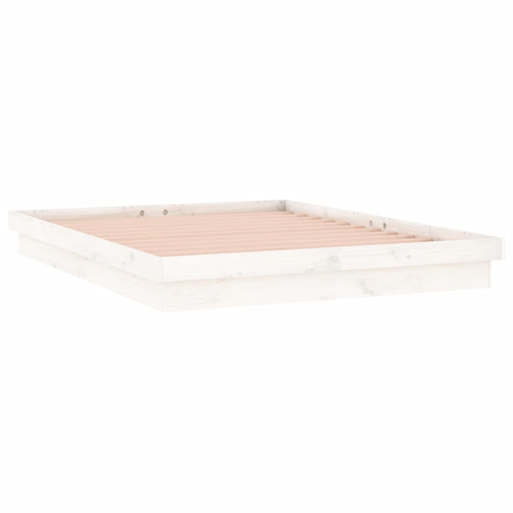 Estrutura cama c/ LED pequena casal 120x190 cm pinho branco - A minha loja