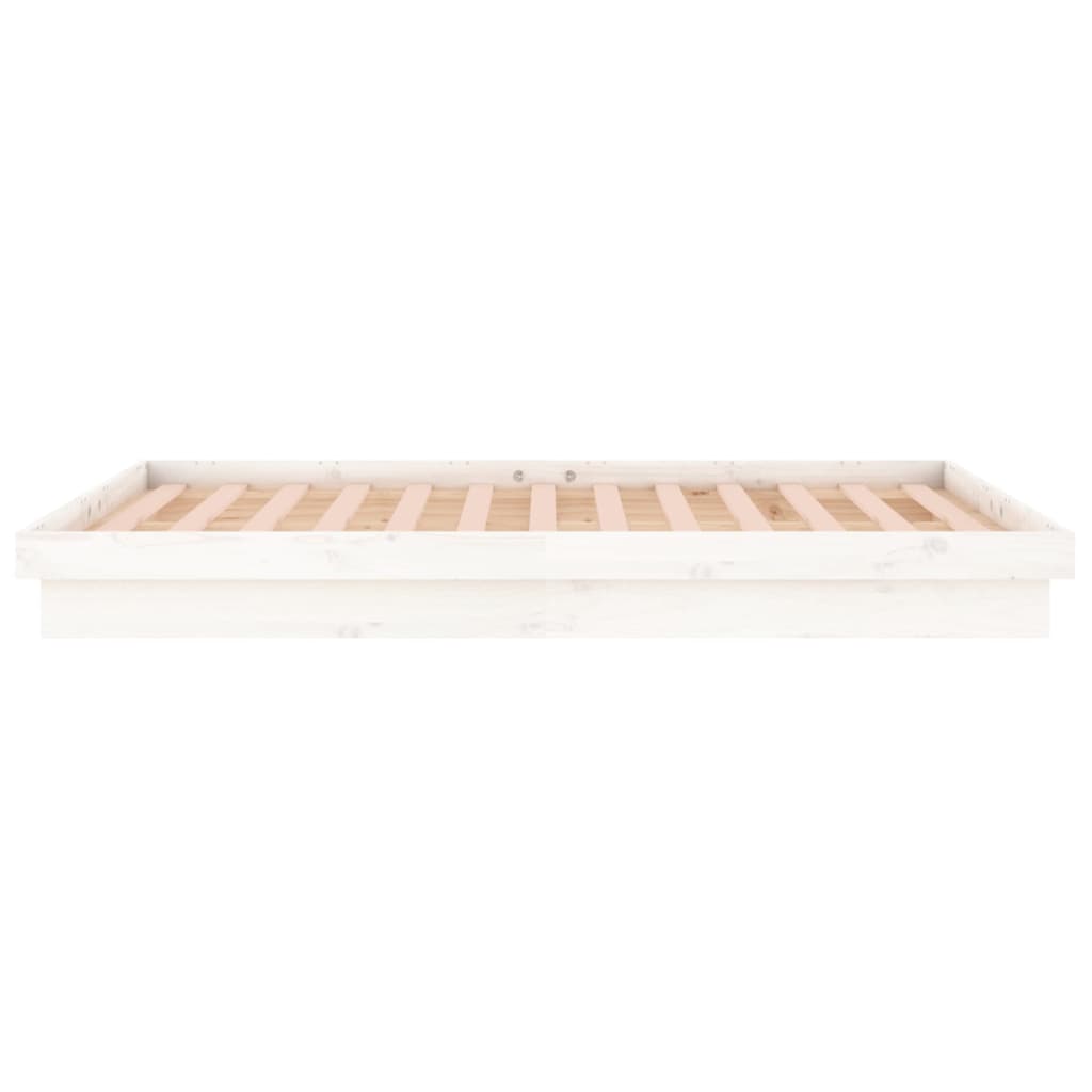 Estrutura cama c/ LED pequena casal 120x190 cm pinho branco - A minha loja