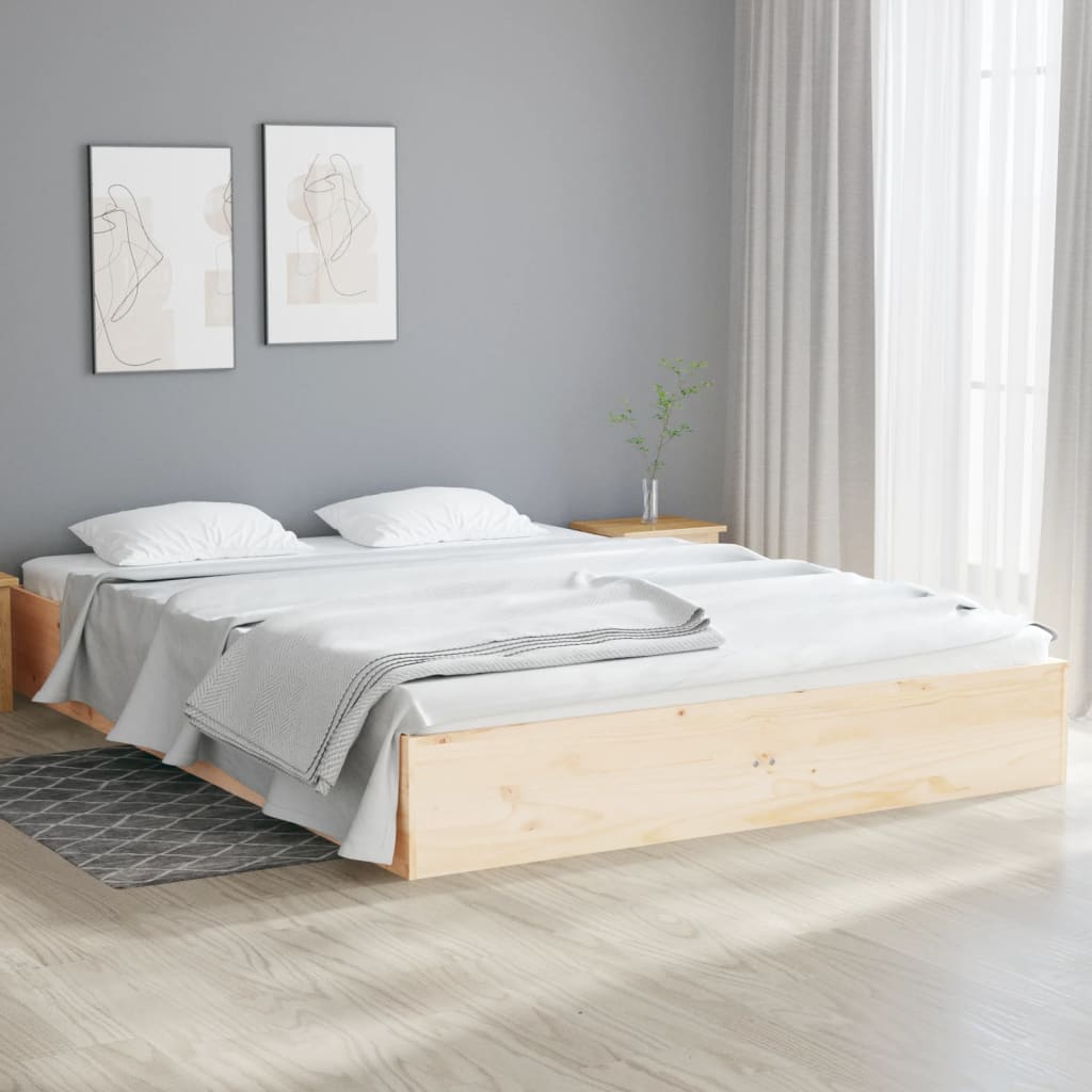 Estrutura de cama 140x190 cm madeira maciça - A minha loja
