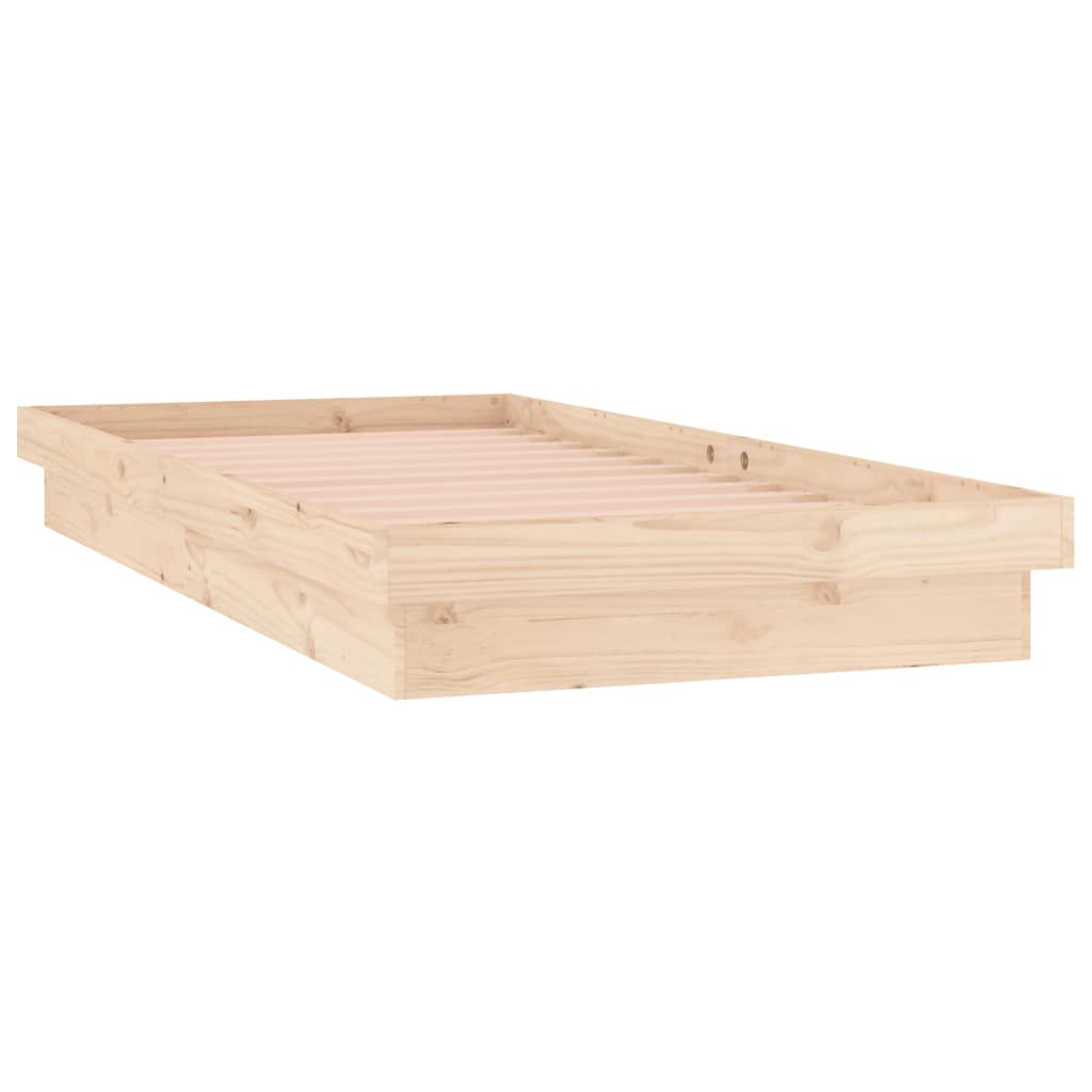 Estrutura de cama com luzes LED 90x200 cm madeira maciça - A minha loja