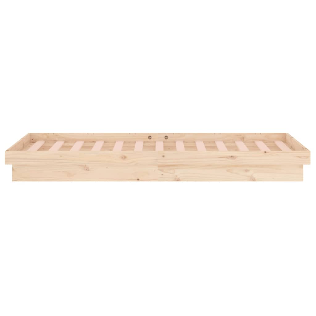 Estrutura de cama com luzes LED 90x200 cm madeira maciça - A minha loja