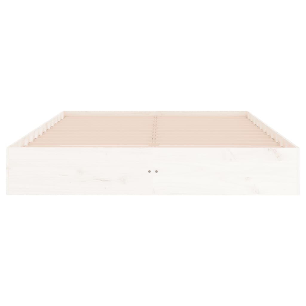 Estrutura de cama king 150x200 cm madeira maciça branco - A minha loja