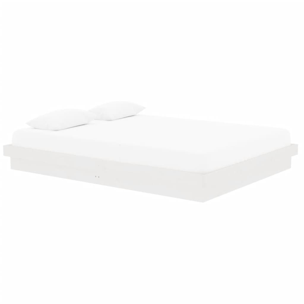 Estrutura de cama king 150x200 cm madeira maciça branco - A minha loja