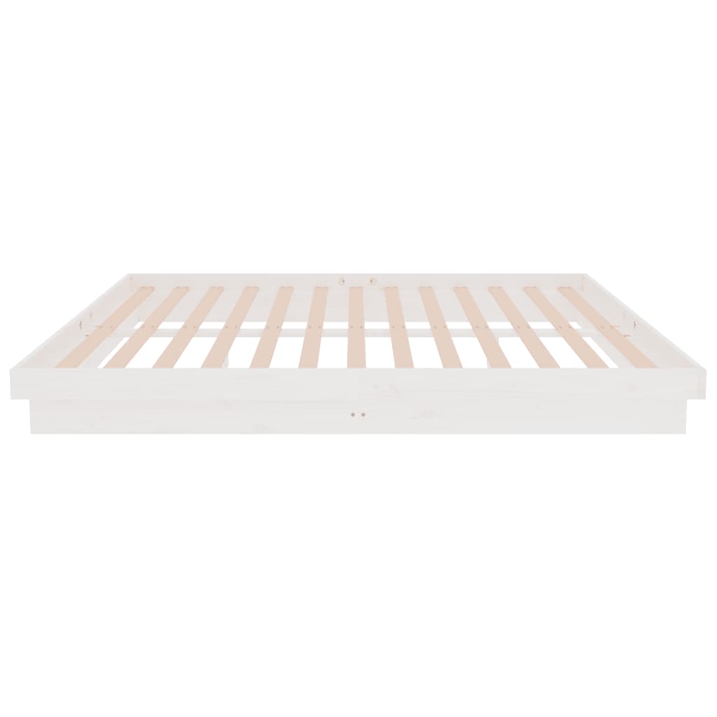 Estrutura de cama king 150x200 cm madeira maciça branco - A minha loja