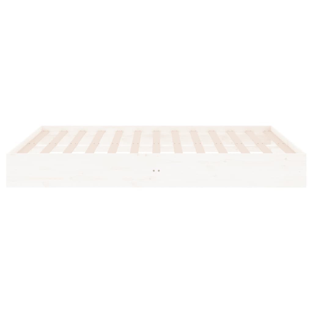 Estrutura de cama king 150x200 cm madeira maciça branco - A minha loja