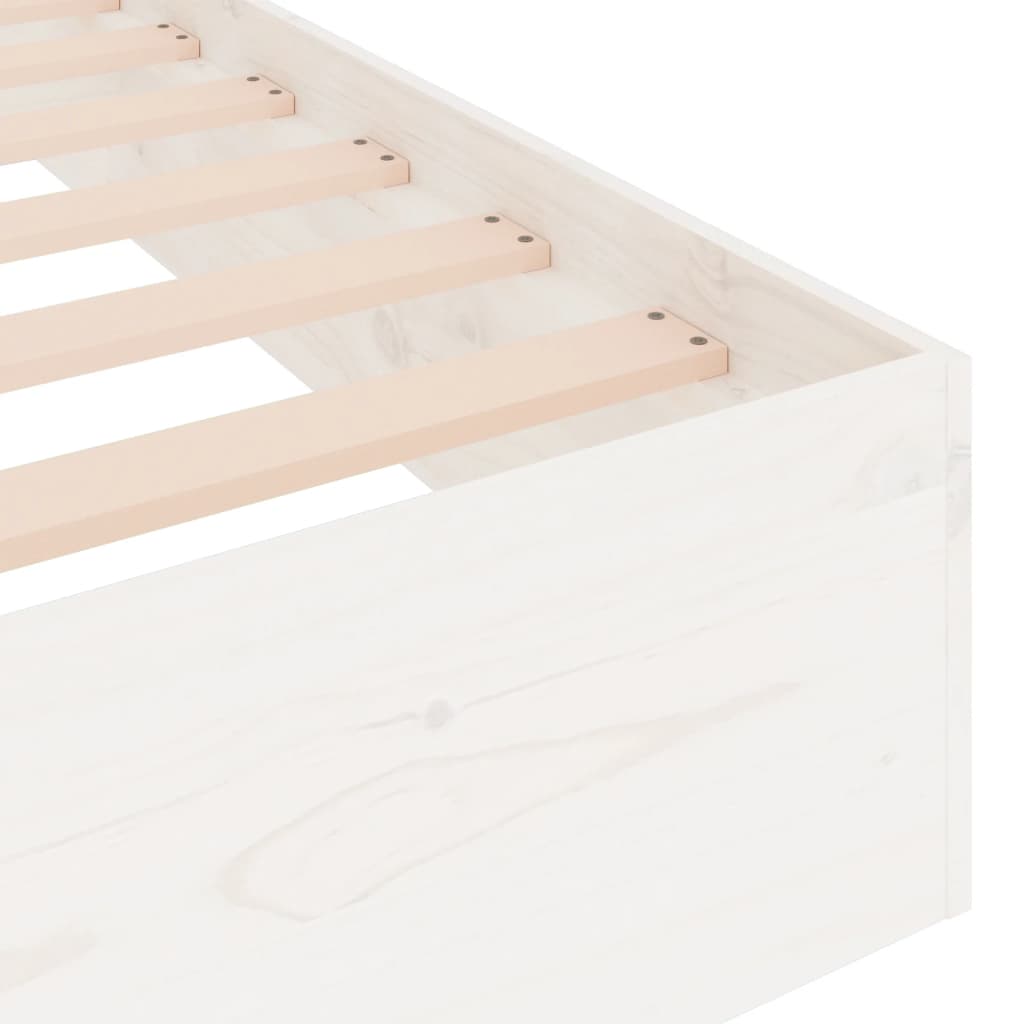 Estrutura de cama king 150x200 cm madeira maciça branco - A minha loja